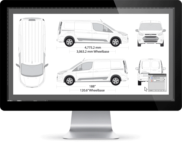 Wrapping design vehicle templates video